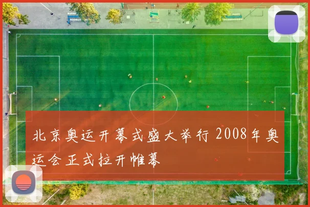 北京奥运开幕式盛大举行 2008年奥运会正式拉开帷幕